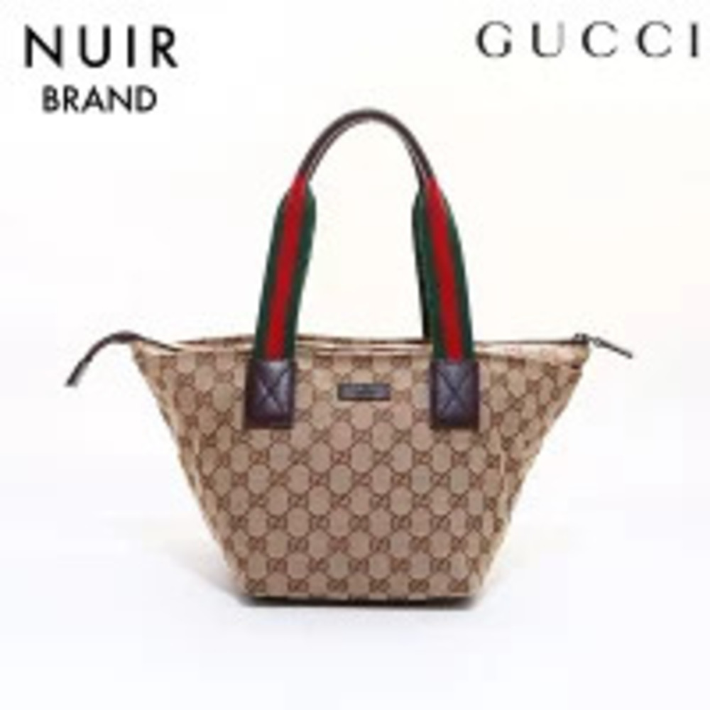 Gucci GG Canvas Sherry Handbag Brown